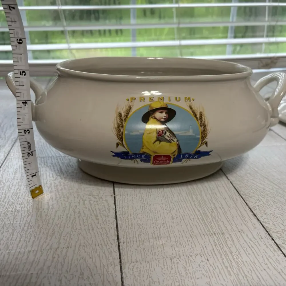 Vintage Nabisco Soup Tureen Salt Pepper Set Ceramic w/Ladle